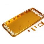 Capa traseira para iPhone 5 A1428 A1429 A1442 Dourada e Branca