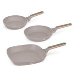 Sartén Berlinger Haus Nórdica Taupe BH8342 set 3 piezas inducción titanPro