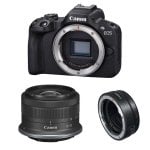 Câmara Mirrorless Canon EOS R50 24.2MP RF-S 18-45mm IS STM WiFi Bluetooth + Adaptador EF-EOS R