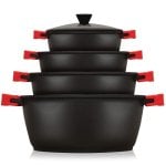 Batterie de cuisine Briebe Blackt4 Induction 8 pièces aluminium titane