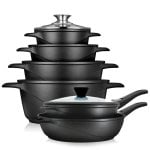 Kochtopfset Briebe Mgk1219 Aluminiumguss Induktion 12-teilig abnehmbare Griffe