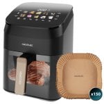 Fritadeira Elétrica Cecotec Cecofry&Grill Smokin' 4500 4,5L 1900W Preta + 150 Papéis