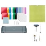 Máquina de Corte Inteligente Cricut Maker 4 Azul + Pacote Essencial + Base de Corte Adesiva + Kit Aplicador e Removedor de Tecido + Lâmina Premium de Ponta Fina + 2 Rodas de Vinco