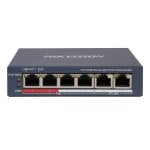 Switch Hikvision DS-3E0106P-E/M(B) 4 porte PoE 2 uplink 10/100 Mbps grigio