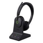 Auricolari Yealink WH68 wireless e cablati Bluetooth con Cancellazione Rumore, microfono touch, neri