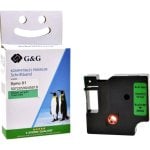 Cinta de rotulagem G&G 5DY45019-TD verde/preto 12 mm x 7 m