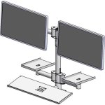 Suporte de parede Ergonomic Solutions EET063-02 preto dupla fixação alta estabilidade