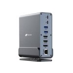 Docking Station Leotec Multiport 15 Puertos Gris USB 3.2 USB-C HDMI RJ45 Plug and Play