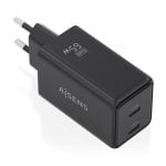 Caricatore Aisens ASCH-65W2P079-BK GaN 65W 2xUSB-C PD3.0 QC4.0 Nero