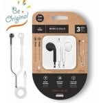 Auriculares Tech One Tech earTECH Be Original con cable Mini Jack 3.5 mm, micrófono y controles, blanco y negro