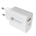 Chargeur Leotec LECSPH20W2W2 USB-C PD 20W USB-A Compact Blanc