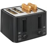 Torradeira Homcom com 4 ranhuras largas e 7 níveis de tostagem, 1710 W, preta.