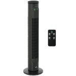 Homcom Ventilador De Torre Con Control Remoto 3 Velocidade 3 Modos Gris Oscuro