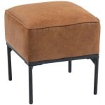 Puf para sala de estar Homcom, estofado em pele PU com pés acolchoados em aço, castanho.