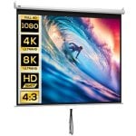 Homcom Pantalla De Proyector Manual 100 Pulgadas Formato 4:3/16:9 Blanco