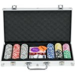 Jogo de Poker Sportnow 300 Fichas 2 Baralhos 5 Dados Tapete Alumínio