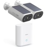 Câmera de vigilância Aosu C8E-2H 2K Visão Noturna Externa IA Painel Solar Áudio Bidirecional