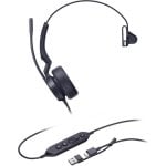 Auriculares Yealink UH44 Mono con cable USB-C/USB-A optimizados para Microsoft Teams negros