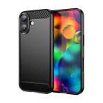 Funda para móvil Max Power Digital Fibra de Carbono Antigolpes Silicona Negra para iPhone 17