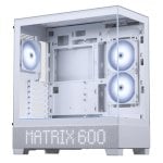 Caja Phanteks XT View Matrix Blanca con paneles de vidrio templado y pantalla LED integrada