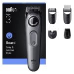Aparador de Barba Facial Braun BeardTrimmer 3 80789789 Recarregável 50min A Seco 20 Ajustes Pente