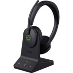 Auriculares Yealink WH68 UC sem fios Bluetooth e USB-C para escritório com Cancelamento de Ruído, microfone e base de carregamento, pretos