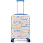 Mala de cabine Benzi BZ5849RS-50, expansível em ABS, tamanho de cabine de 55 cm, 4 rodas duplas, fechadura de combinação de 3 dígitos, cor-de-rosa.