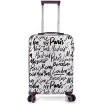 Mala de cabine Benzi Bz5849bl-50, expansível em ABS, tamanho de cabine de 55 cm, 4 rodas duplas, fechadura de combinação de 3 dígitos, branca