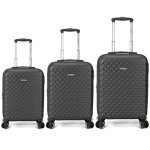 Conjunto de 3 malas rígidas expansíveis Benzi Bz5823n, cabine 50cm, média 60cm, grande 70cm, 4 rodas duplas, fechadura de combinação, pretas