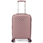 Mala de cabine expansível Benzi Bz5823rs-50, ABS, tamanho de cabine de 55 cm, 4 rodas duplas, fechadura de combinação de 3 dígitos, rosa