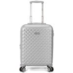 Mala de cabine expansível Benzi Bz5823lg-50, ABS, tamanho de cabine de 55 cm, 4 rodas duplas, fechadura de combinação de 3 dígitos, prata