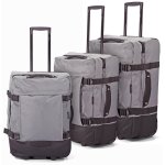 Conjunto de malas Benzi BZ5850G de 3 peças, com laterais flexíveis, 2 rodas, tamanhos: cabine 50cm, média 60cm, grande 70cm, pega telescópica, cinzento.