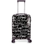 Mala de cabine Benzi Bz5849n-50, expansível em ABS, tamanho de cabine de 55 cm, 4 rodas duplas, fechadura de combinação de 3 dígitos, preta.