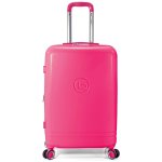 Mala de cabine expansível Benzi Bz5827rs-50, ABS, tamanho de cabine de 55 cm, 4 rodas duplas, fechadura de combinação de 3 dígitos, rosa