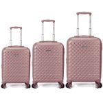 Benzi Bz5823rs Juego De Maletas 3 Piezas Rígidas Extensibles Abs, Cabina 50 Cm Mediana 60 Cm Grande 70 Cm, 4 Ruedas Dobles, Cerradura De Combinación, Rosa