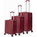 Conjunto de 3 malas rígidas expansíveis Benzi BZ5845GT, cabine 50cm, média 60cm, grande 70cm, 4 rodas duplas, fechadura de combinação, cor bordeaux.
