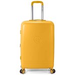 Mala de cabine expansível Benzi Bz5827am-50, ABS, tamanho de cabine de 55 cm, 4 rodas duplas, fechadura de combinação de 3 dígitos, amarela