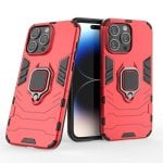 Funda para móvil Max Power Digital Anillo Giratorio Antigolpes Silicona Roja para iPhone 15 Pro Max