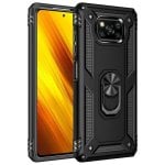 Funda para móvil Max Power Digital Anillo Giratorio Silicona y Policarbonato Negra Antideslizante para Xiaomi Poco X3 NFC y X3 Pro