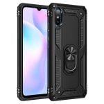 Funda para móvil Max Power Digital Anillo Giratorio Silicona y Policarbonato Negra Antideslizante para Xiaomi Redmi 9A/9AT