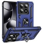 Funda para móvil Max Power Digital Anillo Giratorio Silicona y Policarbonato Azul Antideslizante para Xiaomi 14T Pro 5G