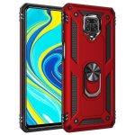Funda para móvil Max Power Digital Anillo Giratorio Silicona Policarbonato Roja Antideslizante para Redmi Note 9 Pro y Note 9S