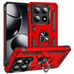 Funda para móvil Max Power Digital Anillo Giratorio Silicona Policarbonato Roja para Xiaomi 14T Pro 5G