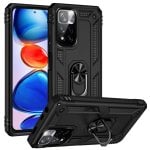 Funda para móvil Max Power Digital Anillo Giratorio Silicona Policarbonato Negra Protección 360° para Xiaomi Redmi Note 11 Pro