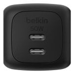 Chargeur Belkin WCH019kqBK GaN 50 W USB-C double charge rapide noir