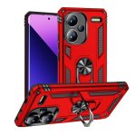 Funda para móvil Max Power Digital Anillo Giratorio Silicona Policarbonato Roja Antideslizante para Xiaomi Redmi Note 13 Pro Plus 5G