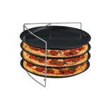 Plaque à pizza Relaxdays 10049625 inox antiadhésive 33x33 cm noire