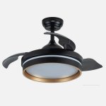 Ventilador Fabrilamp Nalon DC LED 48W 91cm Preto/Ouro 6 Velocidades