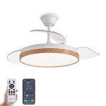 Ventilador de techo YOEVU EOS Nature LED DC 6 velocidades aspas retráctiles