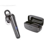 Auriculares Axtel BT25 inalámbricos Bluetooth con Cancelación de Ruido ENC, micrófono dual y carga USB-C, uso profesional mono, color negro